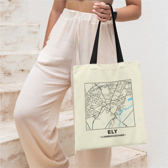 Ely, Cambridgeshire City Map Tote Bag (Creator Uploaded)