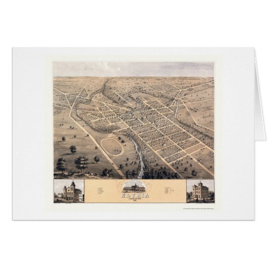 Elyria, OH Panoramic Map - 1868 Cards (Front Horizontal)