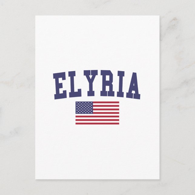 Elyria US Flag Postcard (Front)