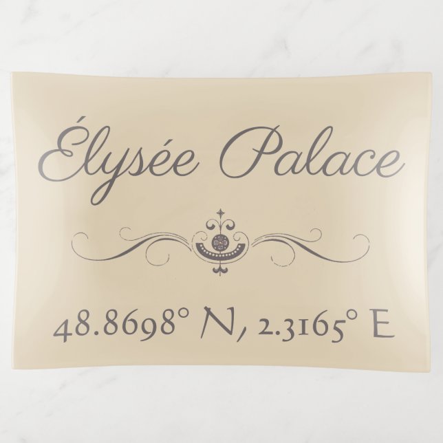 Élysée Palace Latitude  Longitude  Trinket Tray (Front)