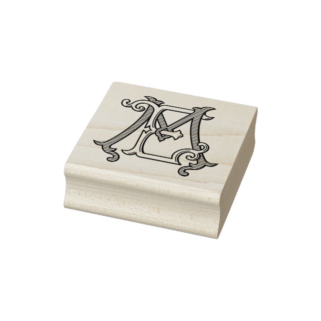 EM Initials ME Monogram Rubber Ink Stamp Wedding (Stamp)
