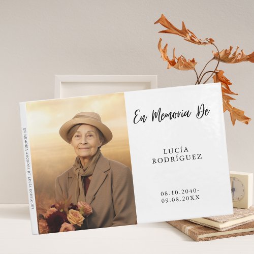 Em Memoria Spanish Funeral Photo Guest Book