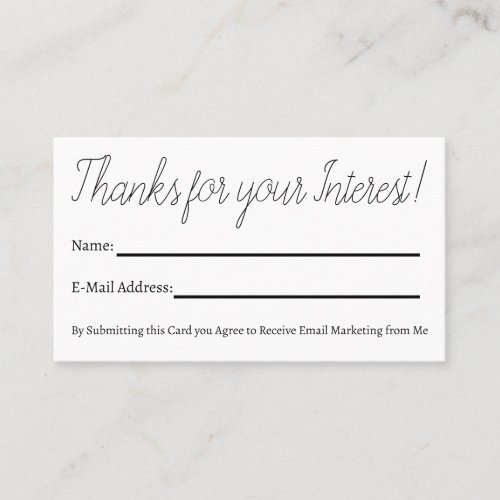 Email List Appointment Cards
