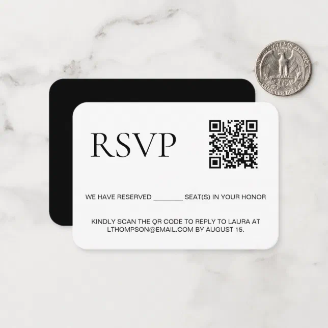 Email Response to event Custom QR code Note Card | Zazzle