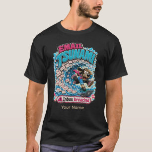 Email Tsunami Personalized Funny Office T-Shirt