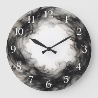 Emanation — Fluid Ink-Wash Large Clock