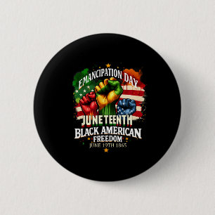 Emancipation Day Juneteenth Black American Flag Fr Button