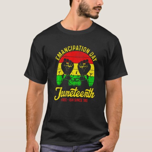 Emancipation Day Vintage Juneteenth Melanin Black  T_Shirt