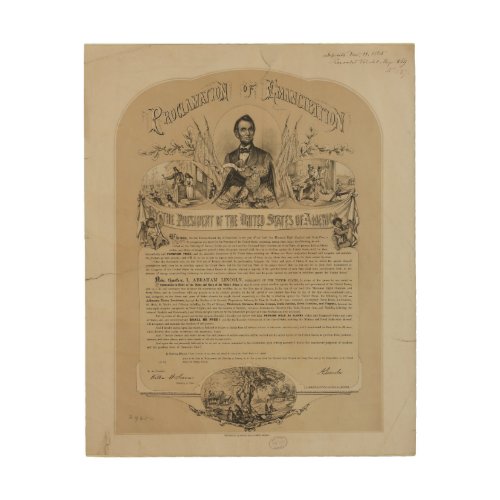 Emancipation Proclamation B B Russell  Co 1868 Wood Wall Decor