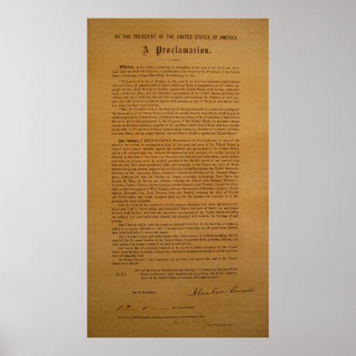 Emancipation Proclamation Typeset 1864 Poster