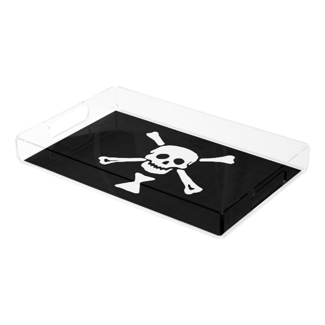 Emanuel Wynne Pirate Flag Jolly Roger Acrylic Tray (Angled)