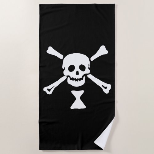 Emanuel Wynne Pirate Flag Jolly Roger Beach Towel