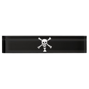 Emanuel Wynne Pirate Flag Jolly Roger Desk Name Plate