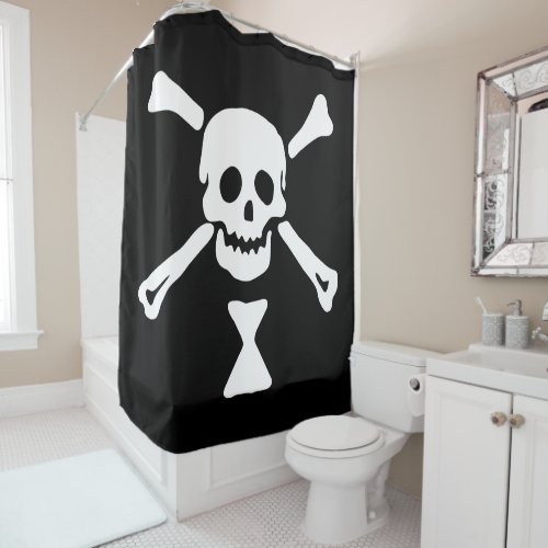 Emanuel Wynne Pirate Flag Jolly Roger Shower Curtain