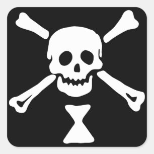 Emanuel Wynne Pirate Flag Jolly Roger Square Sticker