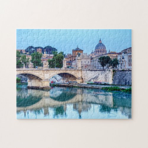 Emanuele II bridge and St Peters Basilica _ Rome Jigsaw Puzzle