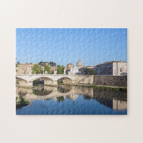 Emanuele II bridge and St Peters Basilica _ Rome Jigsaw Puzzle