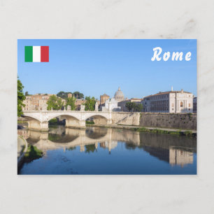 Emanuele II bridge and St. Peter's Basilica - Rome Postcard