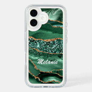 Emareld Green Gold iPhone Case Personalized Name
