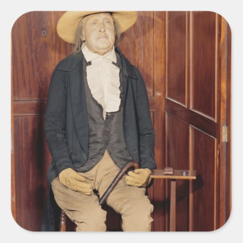 Embalmed body of Jeremy Bentham Square Sticker