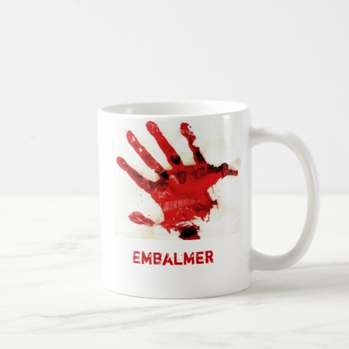 Embalmer Bloody Hand Print Mug