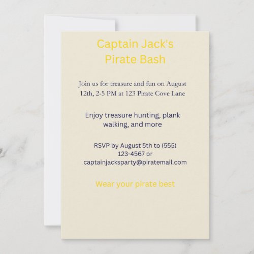 Embark on Adventure Captain Jacks Ultimate Pirat Thank You Card