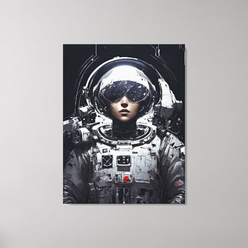 Embark on an Astral Journey Girl Astronaut Canvas Print