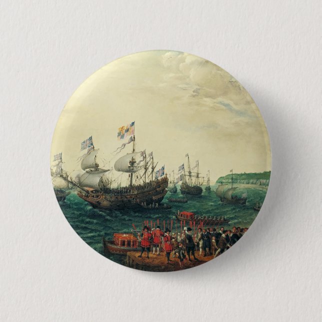Embarkation at Margate of the Elector Palatine  Button (Front)