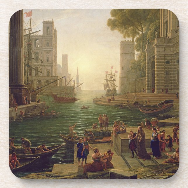 Embarkation of St. Paula Romana at Ostia, 1637-39 Beverage Coaster (Front)