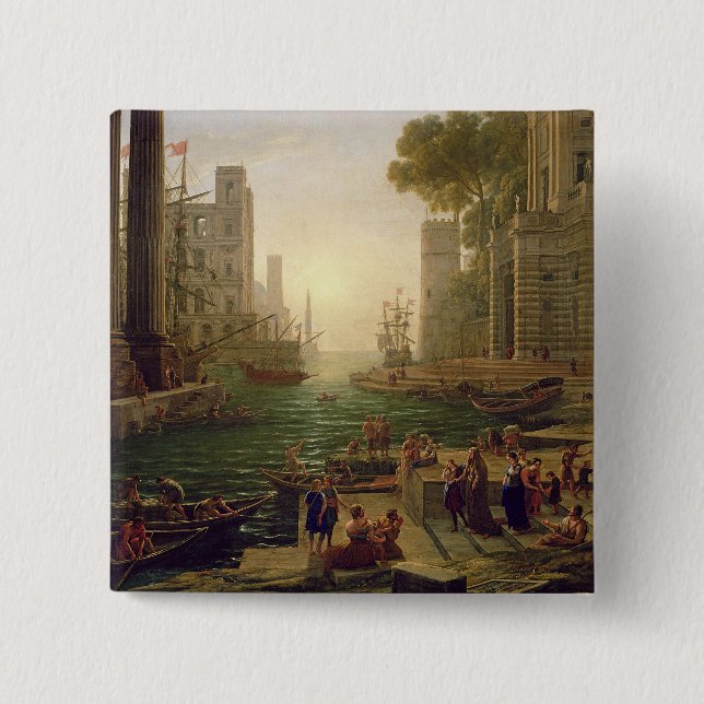 Embarkation of St. Paula Romana at Ostia, 1637-39 Button (Front)