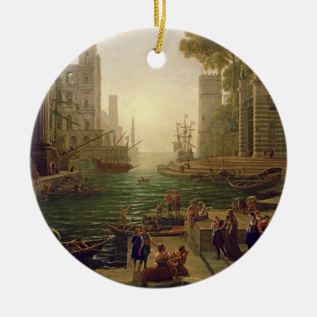 Embarkation of St. Paula Romana at Ostia, 1637-39 Ceramic Ornament (Front)