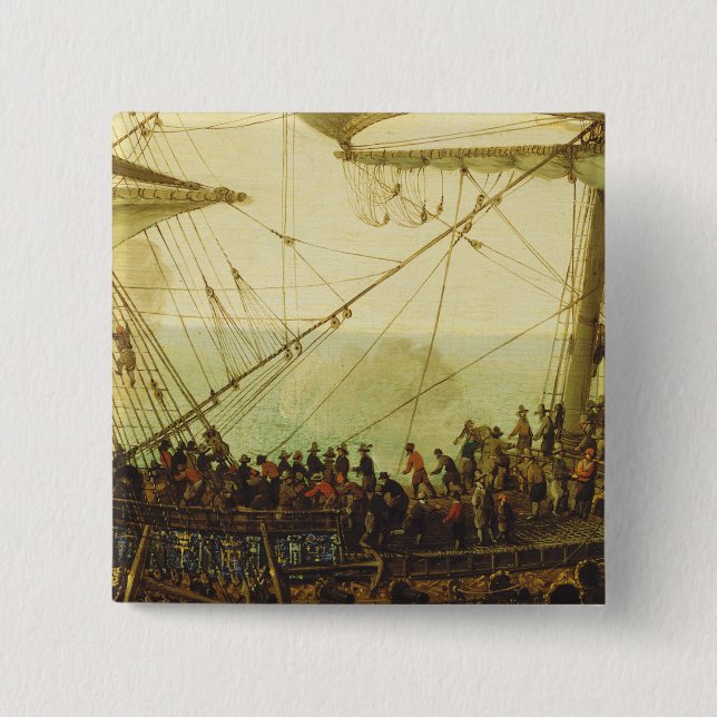 Embarkation of the Elector Palatine  Button (Front)