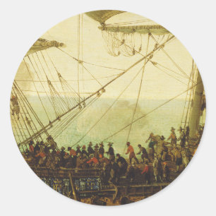 Embarkation of the Elector Palatine Classic Round Sticker