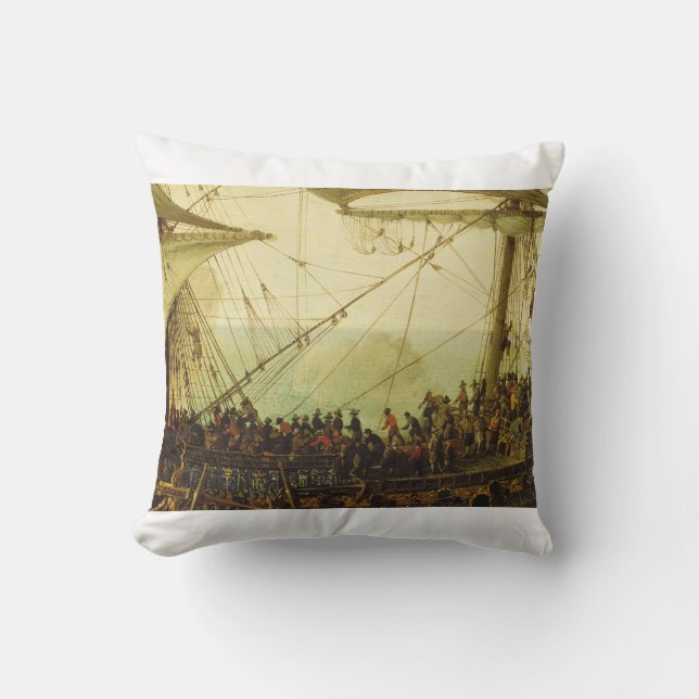 Embarkation of the Elector Palatine  Throw Pillow (Front)