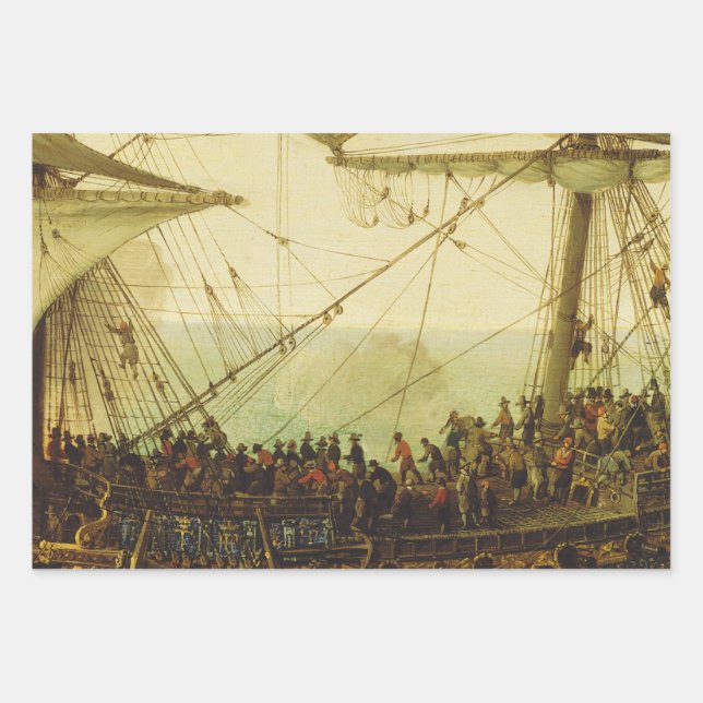 Embarkation of the Elector Palatine  Wrapping Paper Sheets (Front)