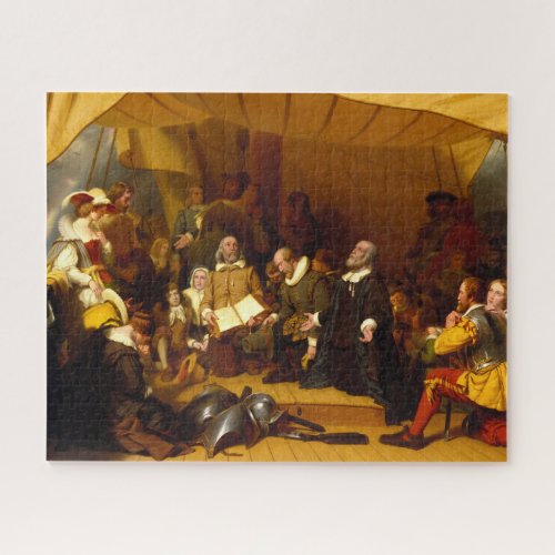 Embarkation of the Pilgrims by Robert Walter Weir Jigsaw Puzzle