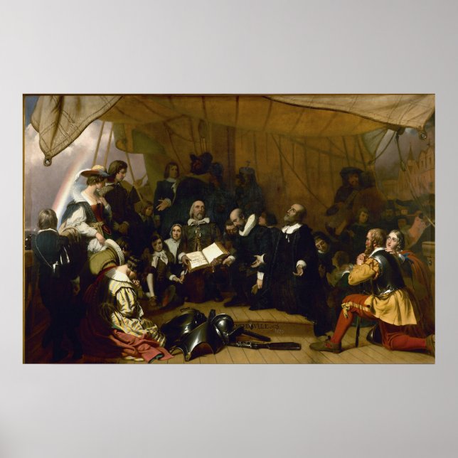 Embarkation of the Pilgrims Poster (Front)