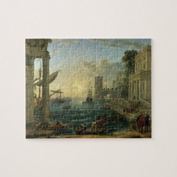 Embarkation Of The Queen Of Sheba - Claude Lorrain Jigsaw Puzzle by masterpiece_museum at Zazzle