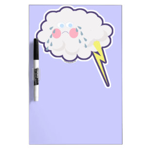 Embarrassed Emo Kawaii Lightning Cloud Dry Erase Board