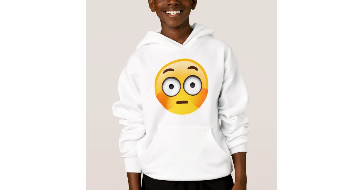 Embarrassed Emoji with flushed cheeks Hoodie Zazzle