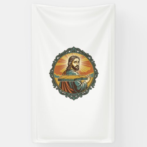 Embarrassed Jesus Tripping Flat Surface Public Clu Banner