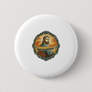 Embarrassed Jesus Tripping Flat Surface Public Clu Button