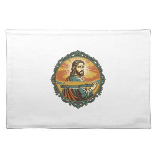 Embarrassed Jesus Tripping Flat Surface Public Clu Cloth Placemat