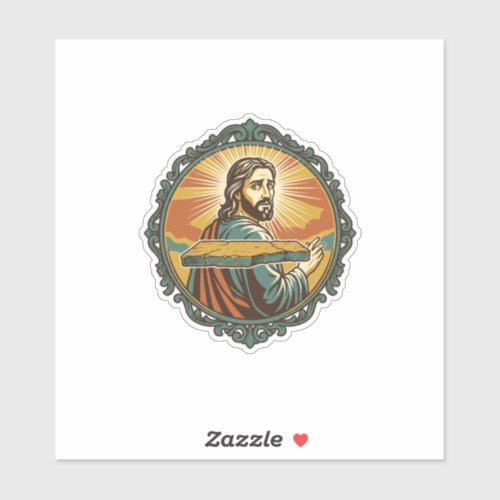 Embarrassed Jesus Tripping Flat Surface Public Clu Sticker
