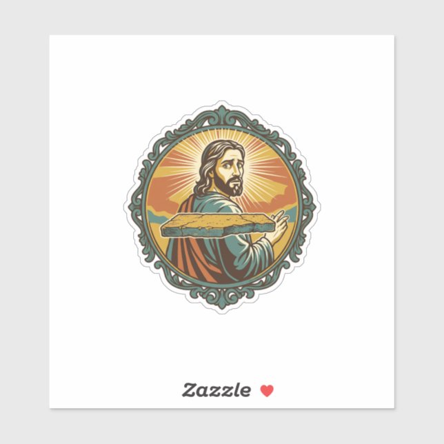 Embarrassed Jesus Tripping Flat Surface Public Clu Sticker (Sheet)