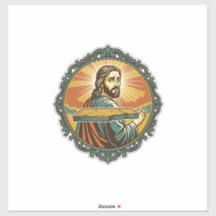 Embarrassed Jesus Tripping Flat Surface Public Clu Sticker