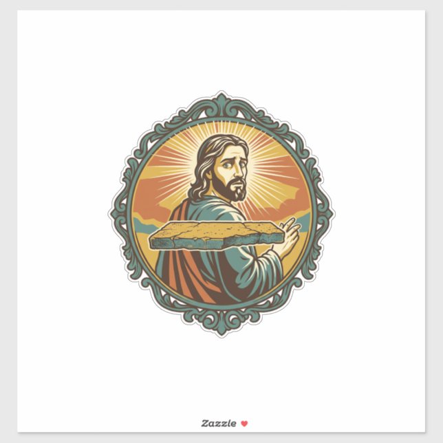 Embarrassed Jesus Tripping Flat Surface Public Clu Sticker (Sheet)