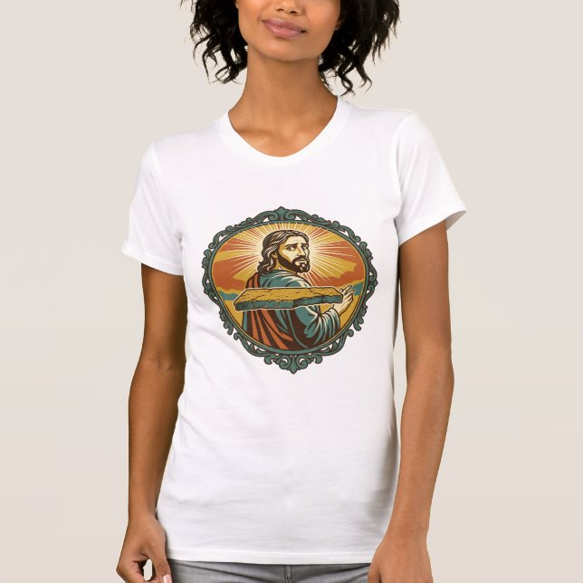 Embarrassed Jesus Tripping Flat Surface Public Clu T-Shirt (Front)