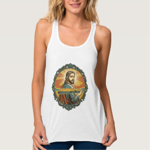 Embarrassed Jesus Tripping Flat Surface Public Clu Tank Top