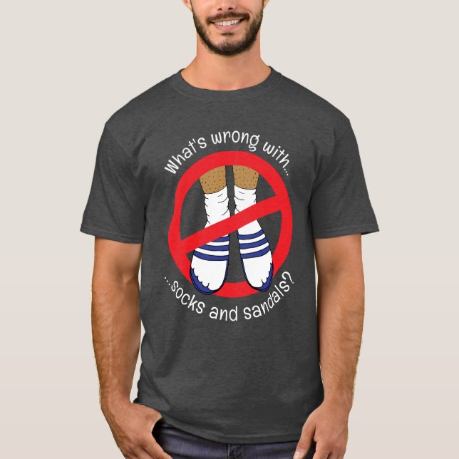  Embarrassing Dad Socks and Sandals Joke T-Shirt (Front)